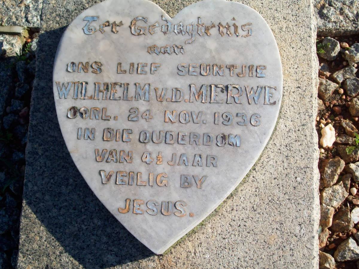MERWE Wilhelm, v.d. -1936