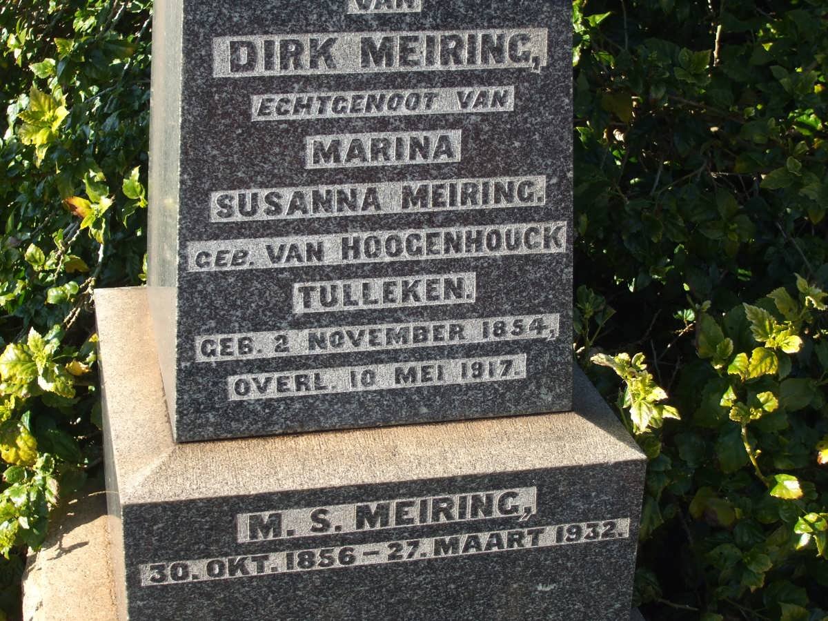MEIRING Dirk 1854-1917 &amp; Marina Susanna VAN HOOGENHOUCK TULLEKEN 1856-1932