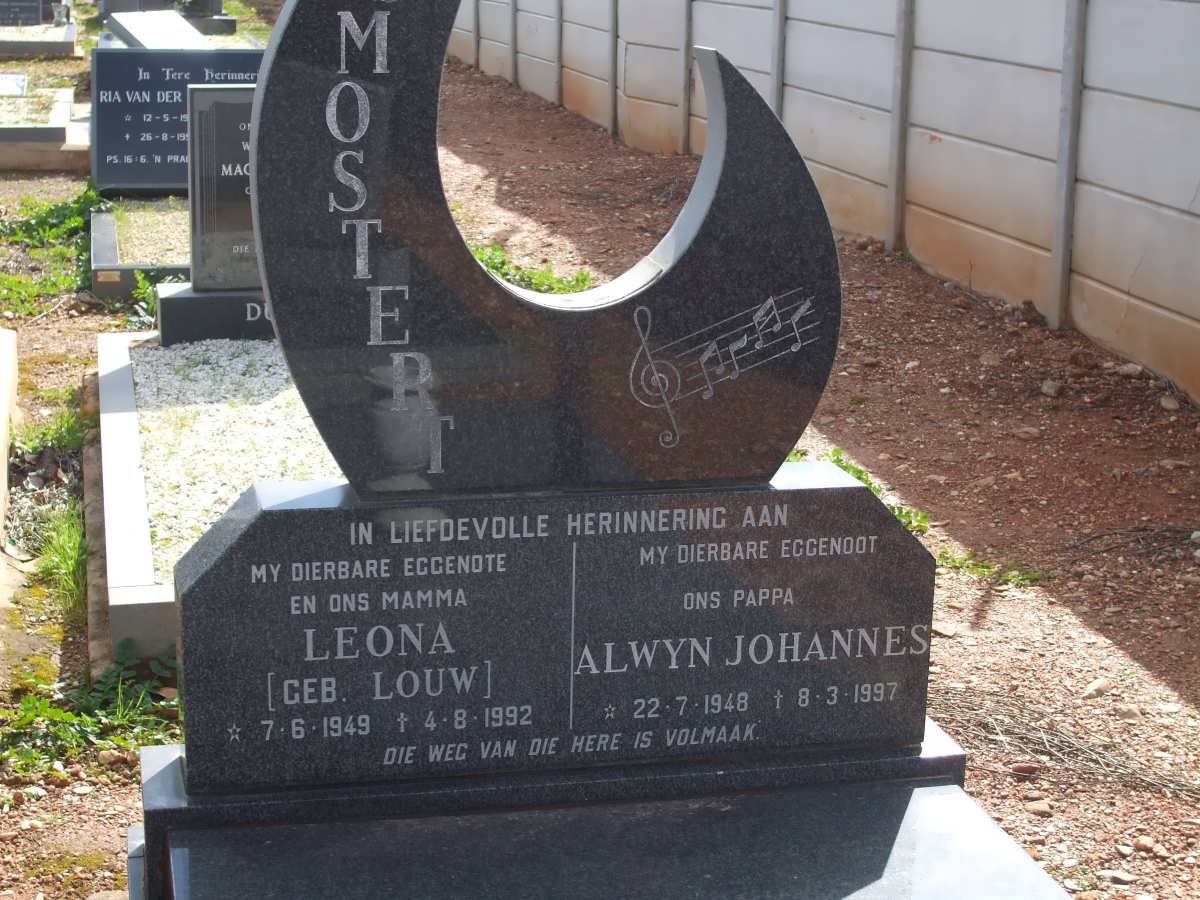 MOSTERT Alwyn Johannes 1848-1997 &amp; Leona LOUW 1949-1992