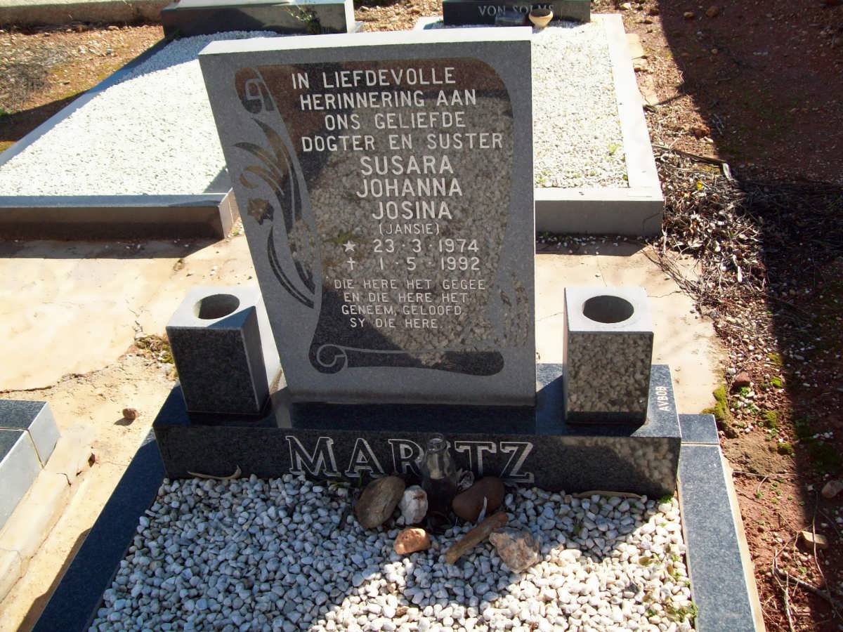 MARITZ Susara Johanna Josina 1974-1992
