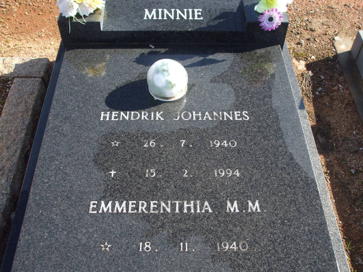 MINNIE Hendrik Johannes 1940-1994 &amp; Emmerentia M.M. -1940-