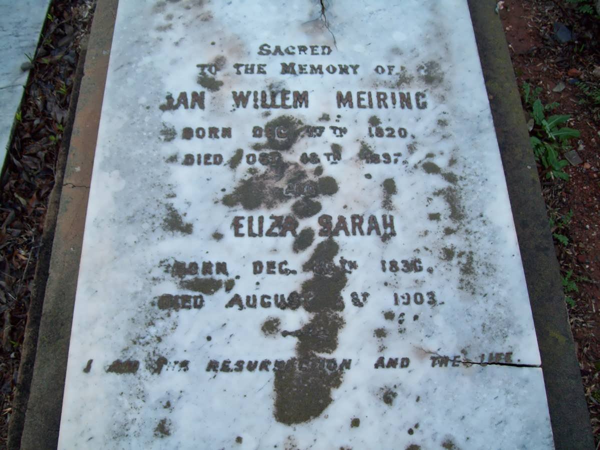 MEIRING Jan Willem 1820-1897 &amp; Eliza Sarah 1836-1903