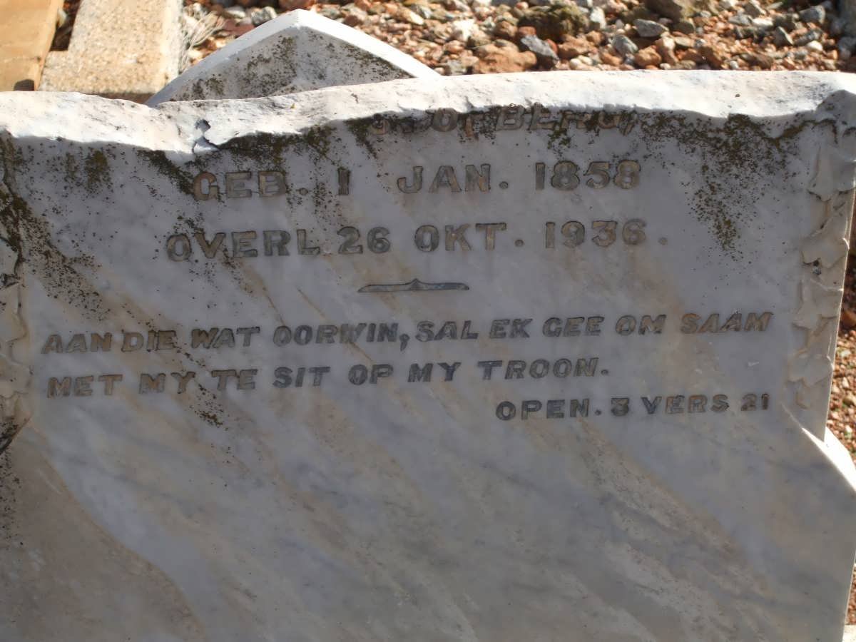 MERWE Gabriel F., v.d. 1855-1924 &amp; ? ? BERG 1858-1936