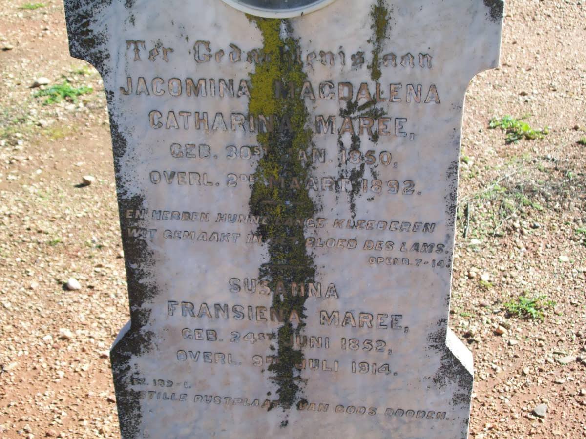MAREE Jacomina Magdalena Catharina 1850-1932 :: MARREE Susanna Fransiena 1852-1914