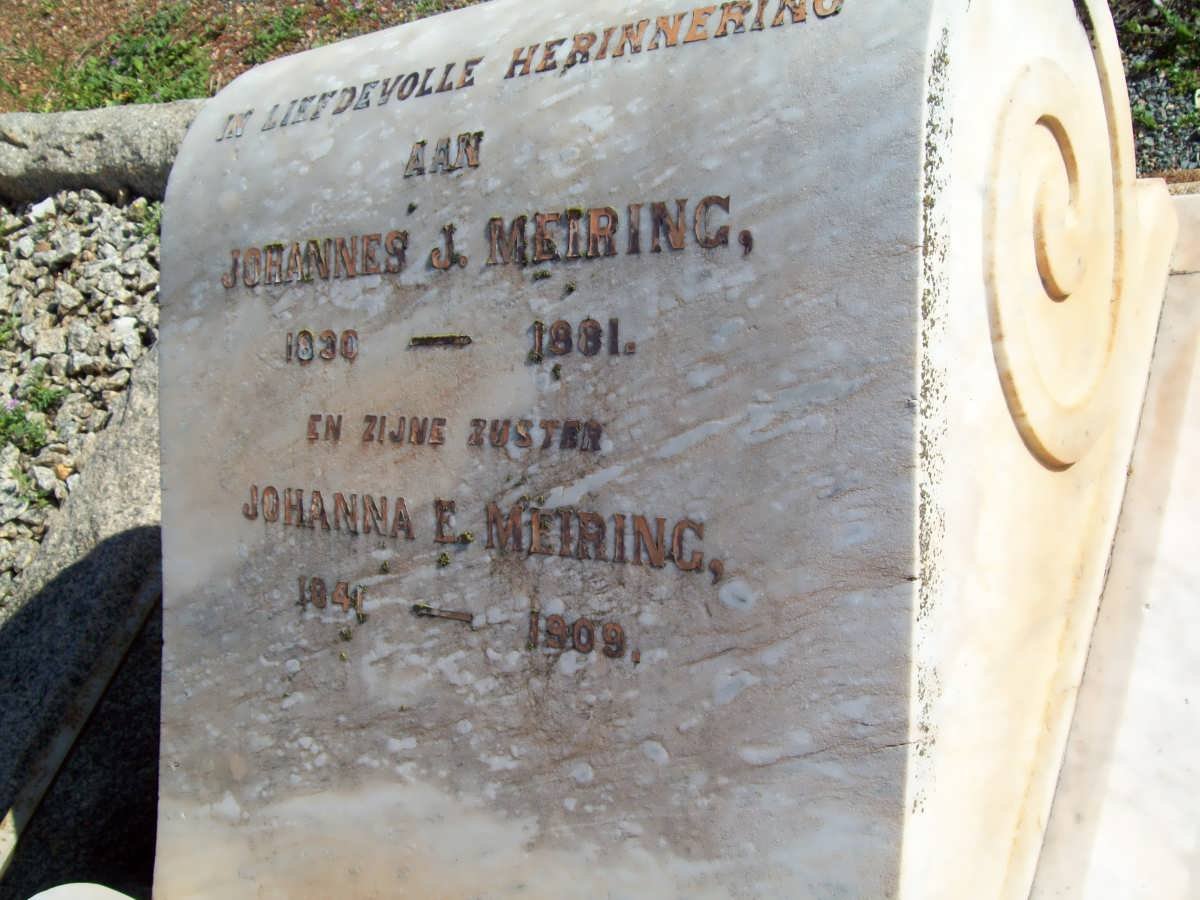 MEIRING Johannes J. 1830-1881 :: MEIRING Johanna E. 1841-1909