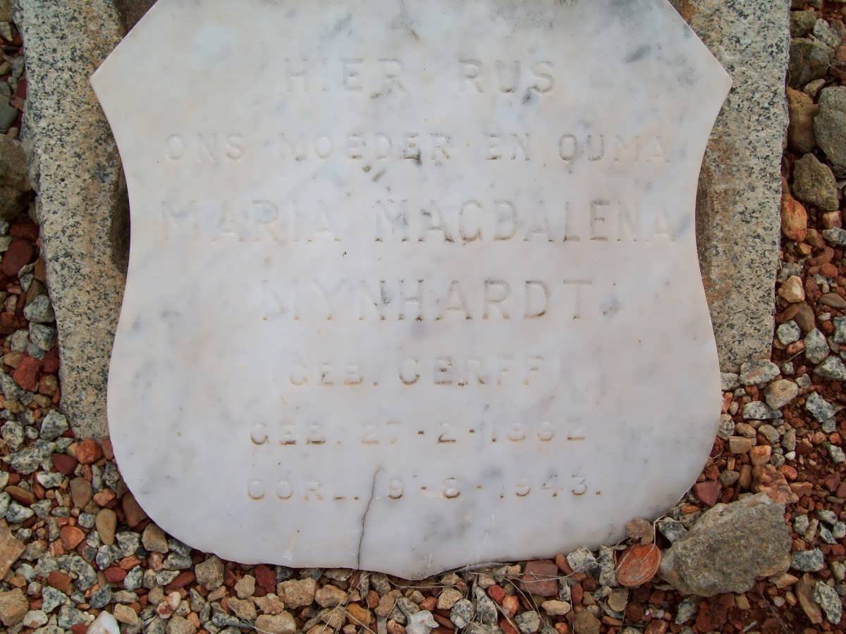 MYNHARDT Maria Magdalena nee CERFF 1862-1943