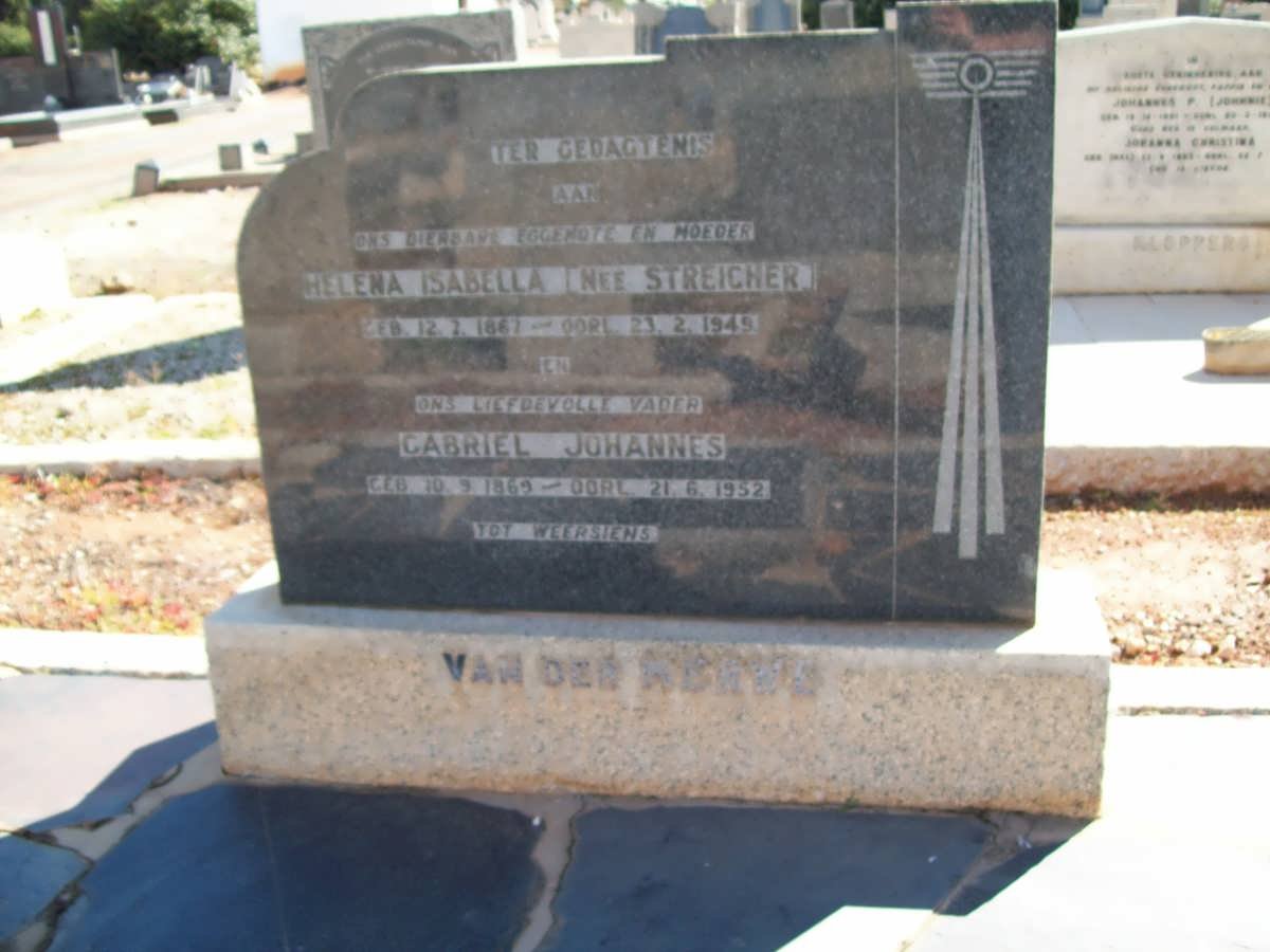 MERWE Gabriel Johannes, van der 1869-1952 &amp; Helena Isabella STREICHER 1867-1949