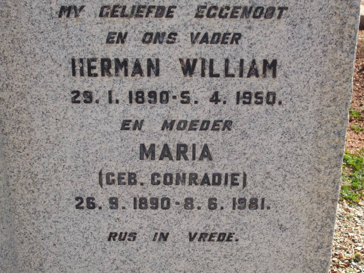 MEYERIDRICKS Herman William 1890-1950 &amp; Maria CONRADIE 1890-1981