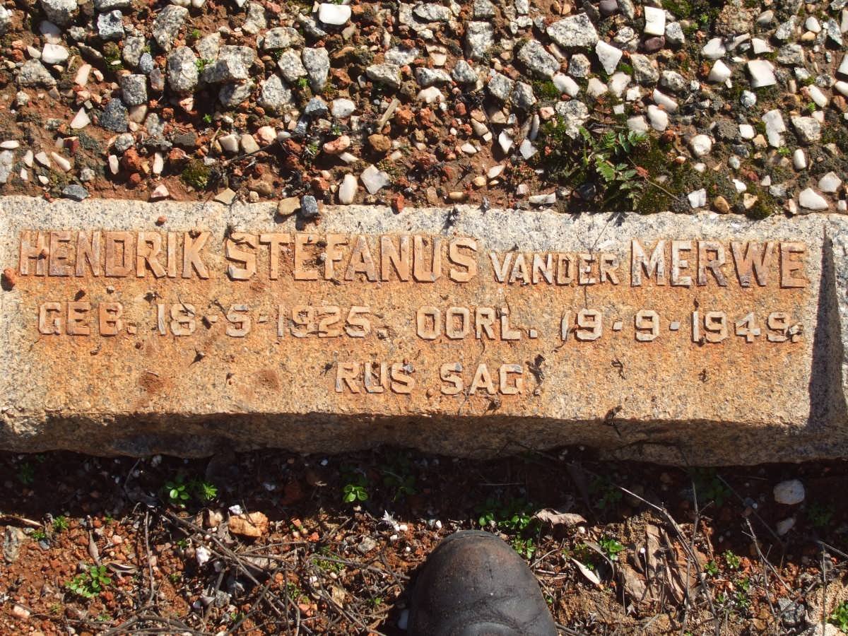 MERWE Hendrik Stefanus, van der 1925-1949