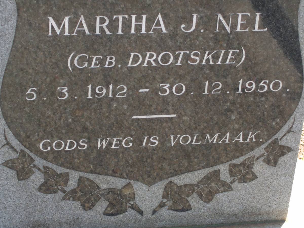 NEL Martha J. nee DROTSKIE 1912-1950