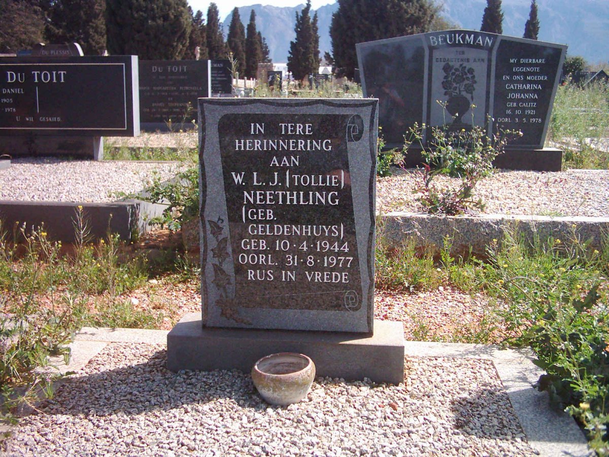 NEETHLING W.L.J. nee GELDENHUYS 1944-1977