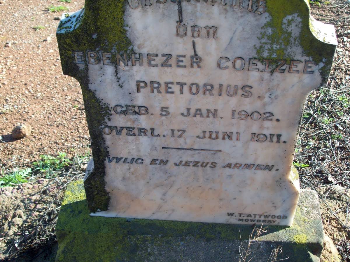 PRETORIUS Ebenhezer Coetzee 1902-1911