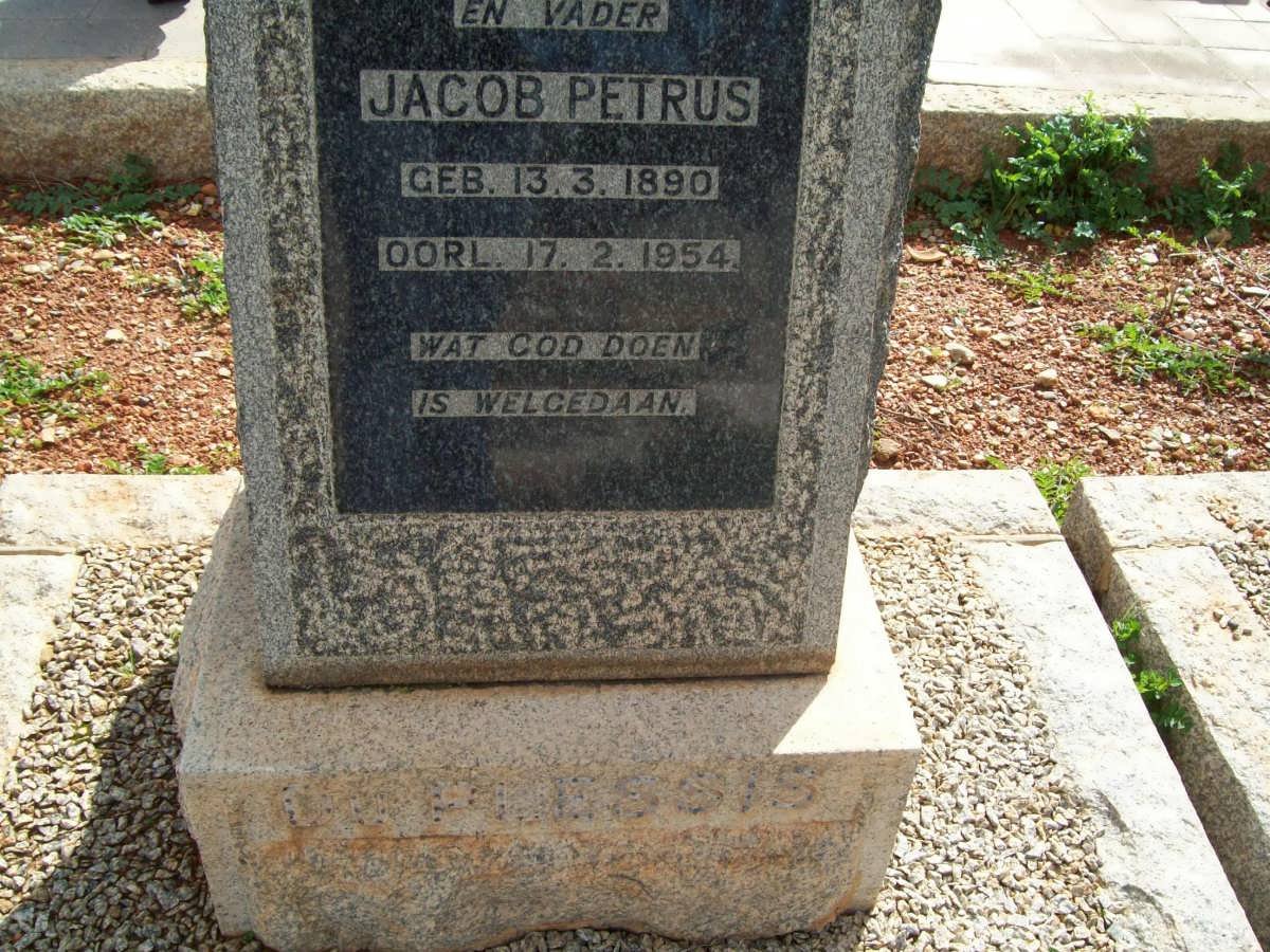 PLESSIS Jacob Petrus, du 1890-1954