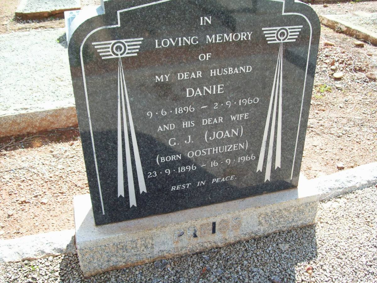 PREISS Danie 1896-1960 &amp; G.J. OOSTHUIZEN 1896-1966