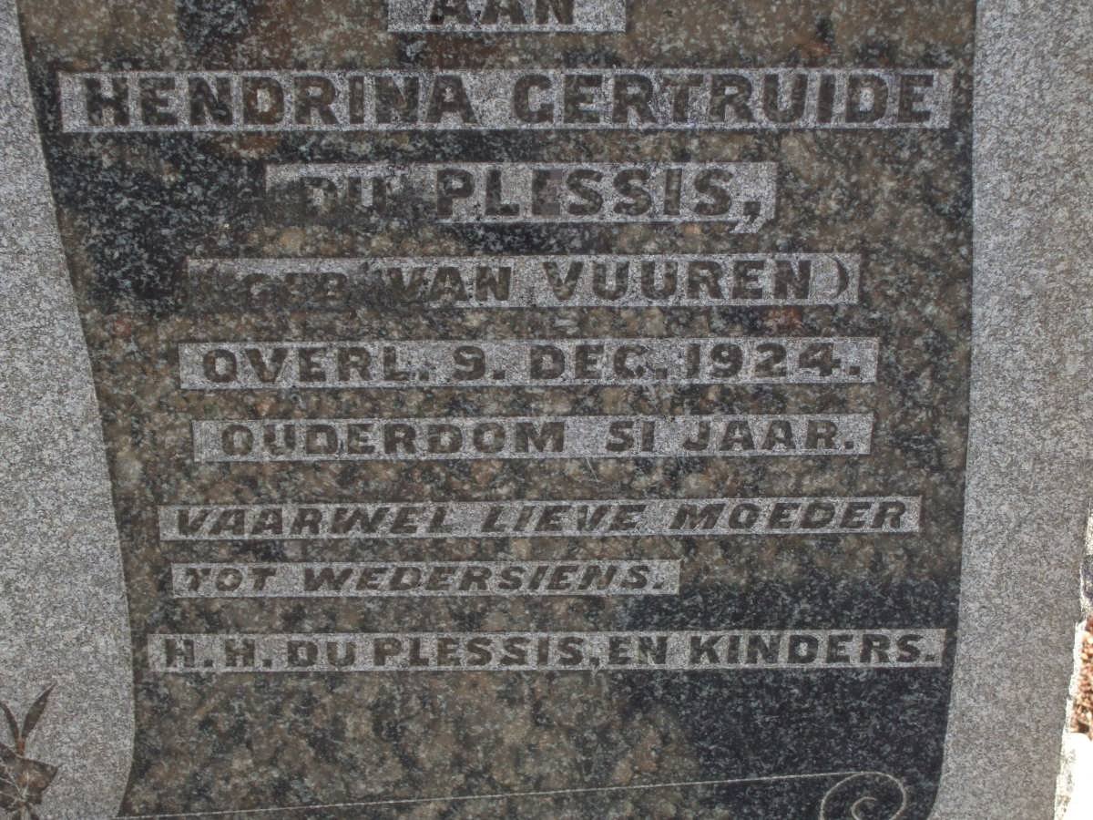 PLESSIS Hendrina Gertruide, du nee VAN VUUREN -1924