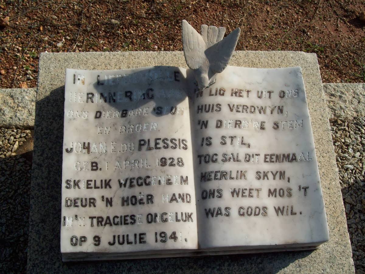 PLESSIS Johan E., du 1928-1941