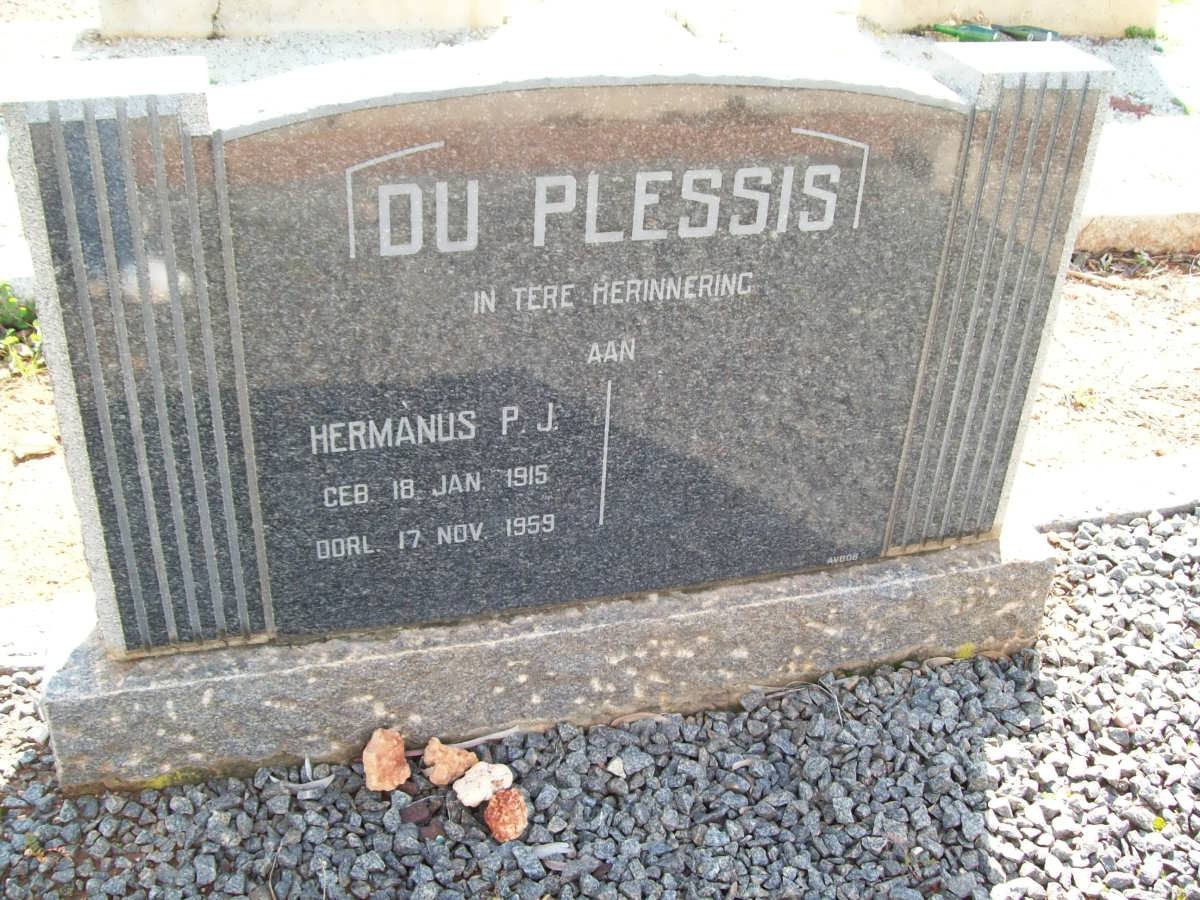 PLESSIS Hermanus P.J., du 1915-1959