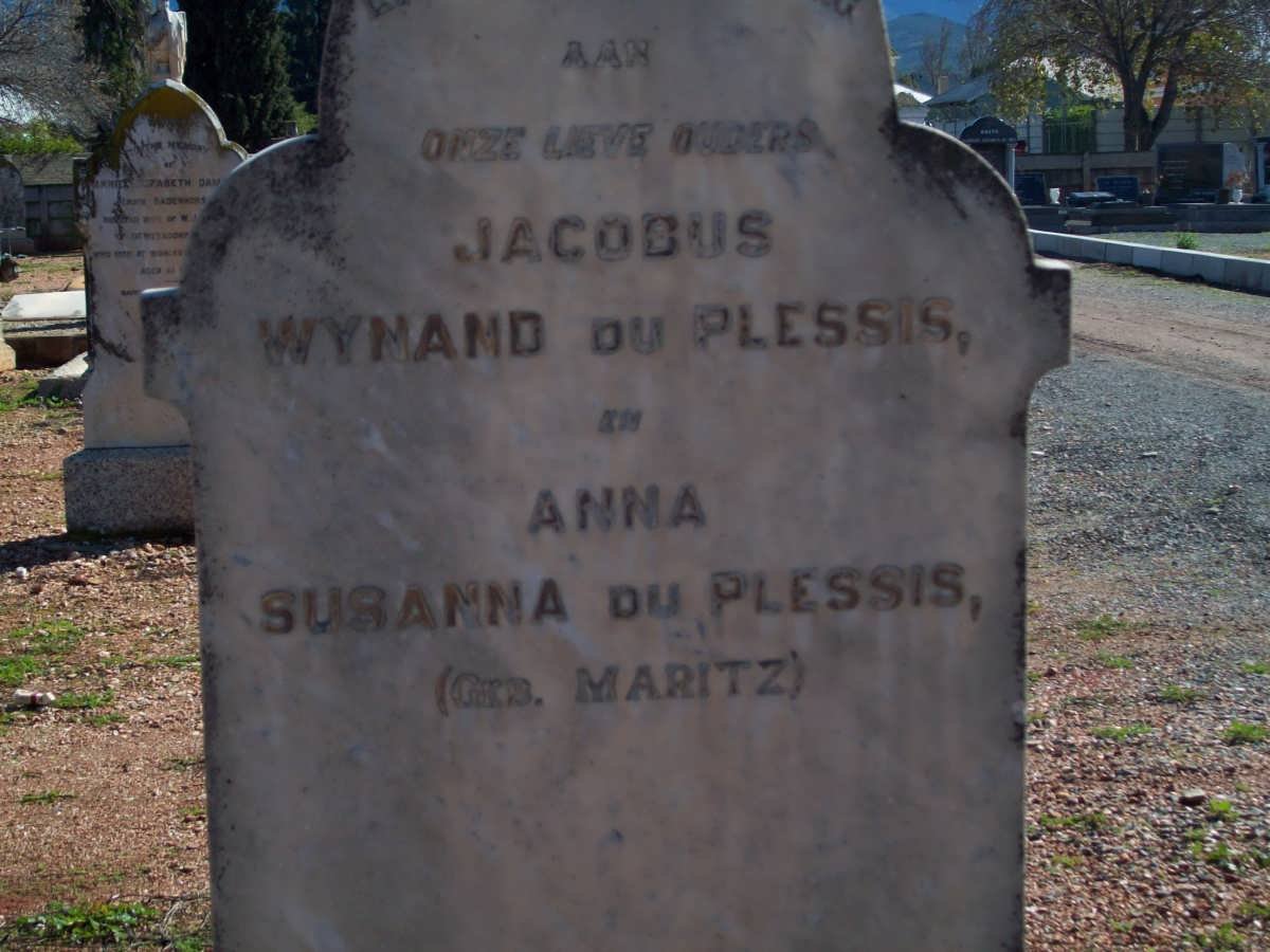 PLESSIS Jacobus Wynand, du en Anna Susanna MARITZ