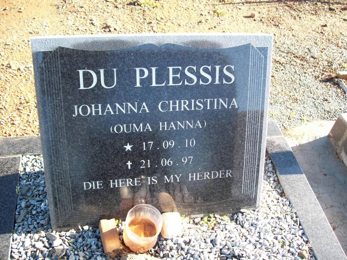 PLESSIS Johanna Christina, du 1910-1997