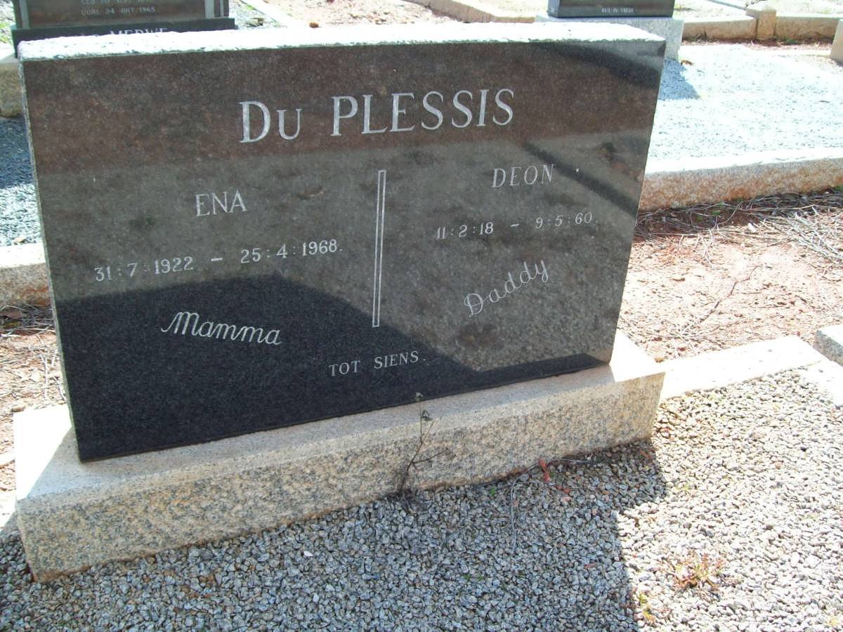 PLESSIS Deon, du 1918-1960 &amp; Ena 1922-1968