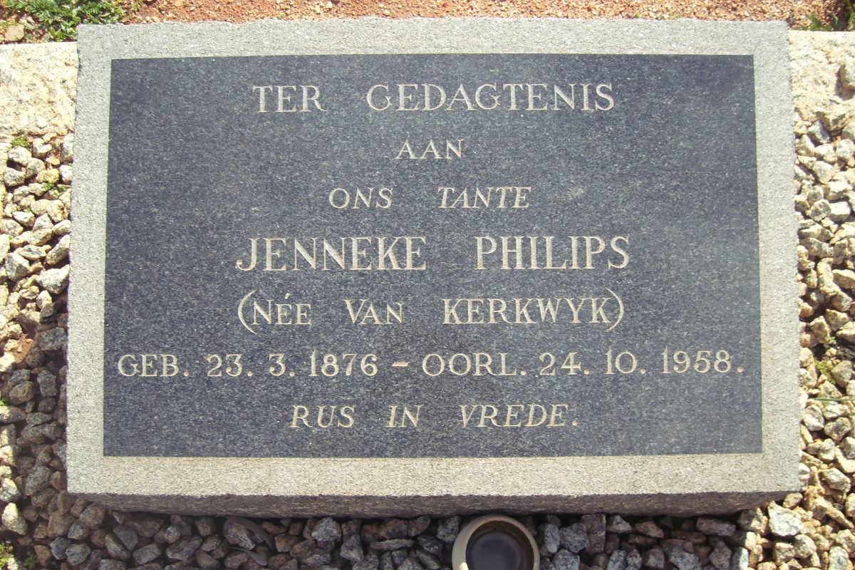 PHILIPS Jenneke nee VAN KERKWYK 1876-1958