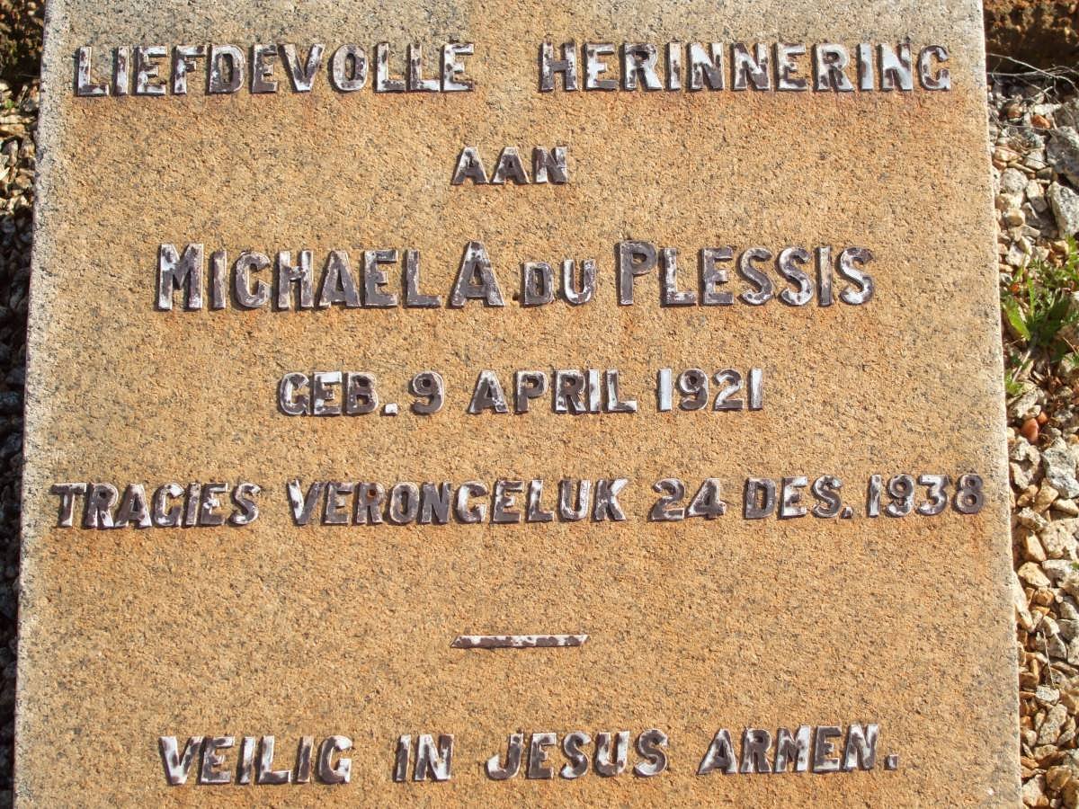 PLESSIS Michael A., du 1921-1938