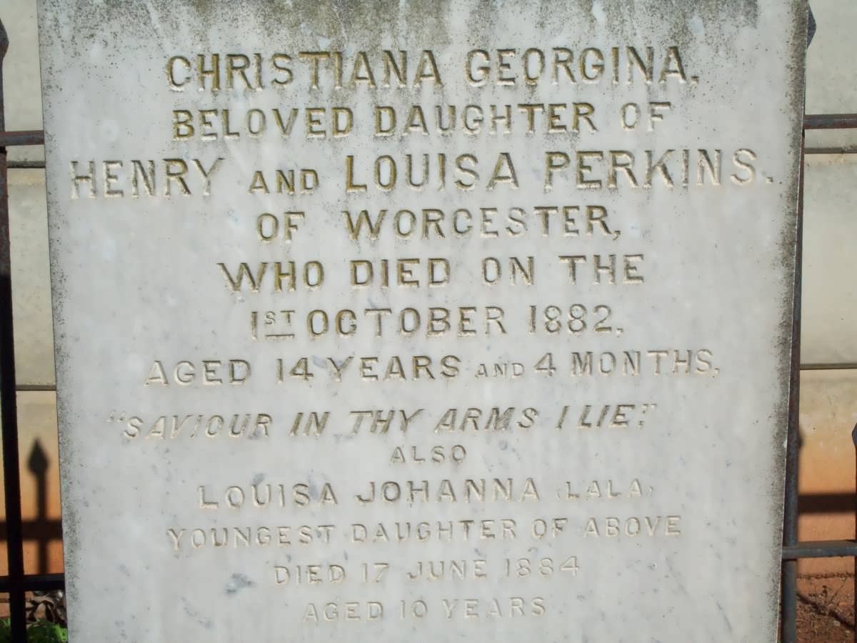 PERKINS Christina Georgina -1882 :: PERKINS Louisa Johanna -1884