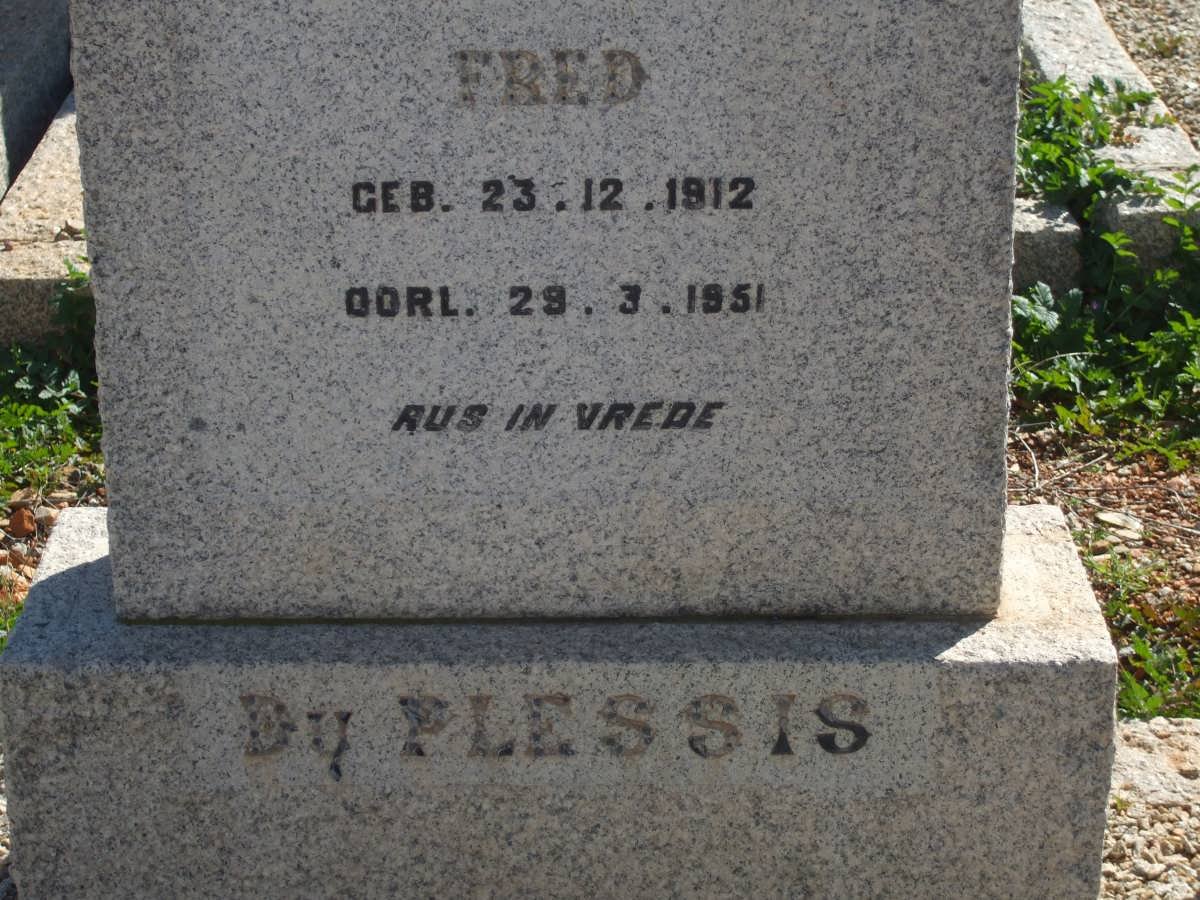 PLESSIS Fred, du 1912-1951