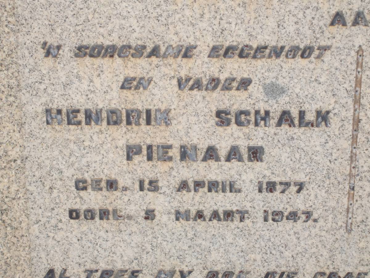 PIENAAR Hendrik Schalk 1877-1947 &amp; Maria Johanna BURGER 1878-1957