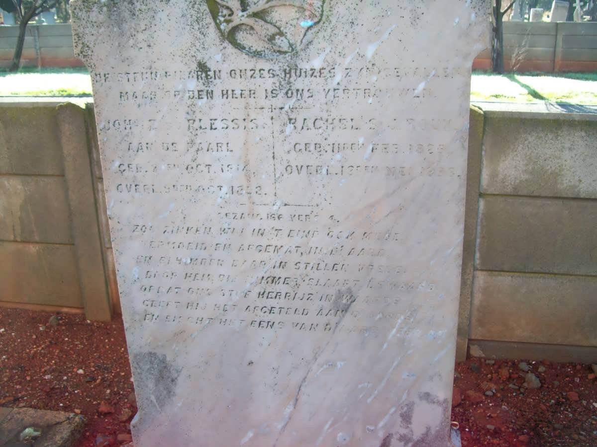 PLESSIS Johannes, du 1814-18?? &amp; Rachel S.J. ROUX 1825-1898