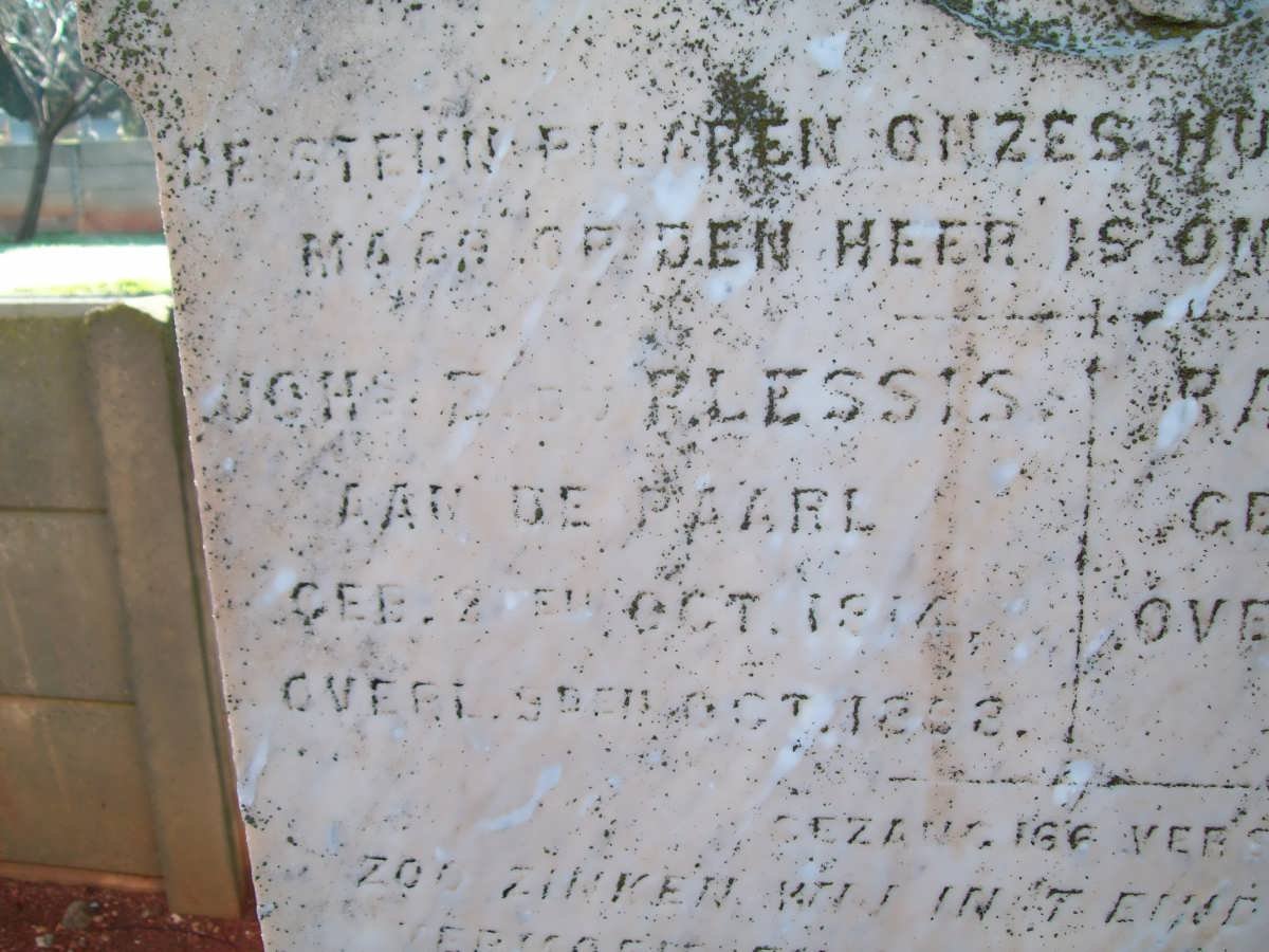 PLESSIS Johannes, du 1814-18?? &amp; Rachel S.J. ROUX 1825-1898