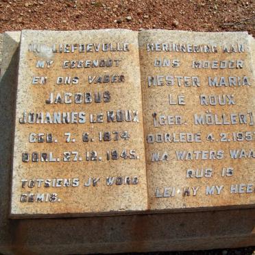 ROUX Jacobus Johannes, le 1874-1945 &amp; Hester Maria MÖLLER -1957