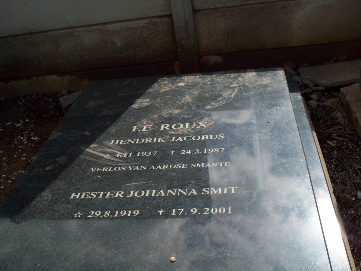 ROUX Hendrik Jacobus, le 1937-1987 :: SMIT Hester Johanna 1919-2001