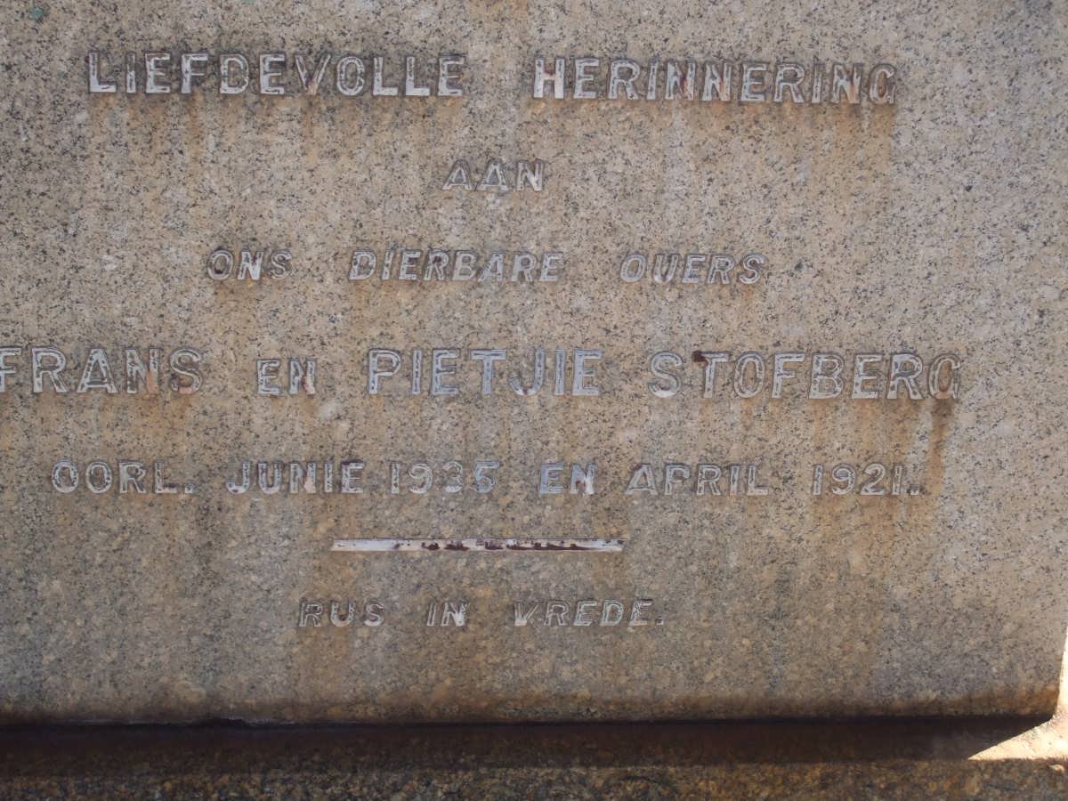 STOFBERG Frans -1925 &amp; Pietjie -1921