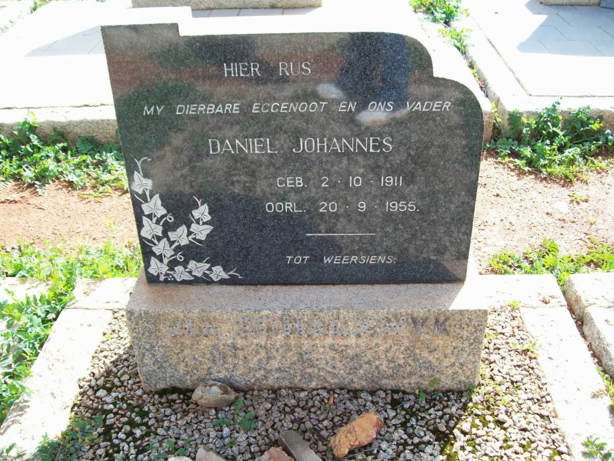 SCHALKWYK Daniel Johannes, van 1911-1955