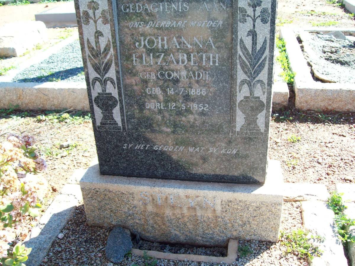 STEYN Johanna Elizabeth nee CONRADIE 1886-1952