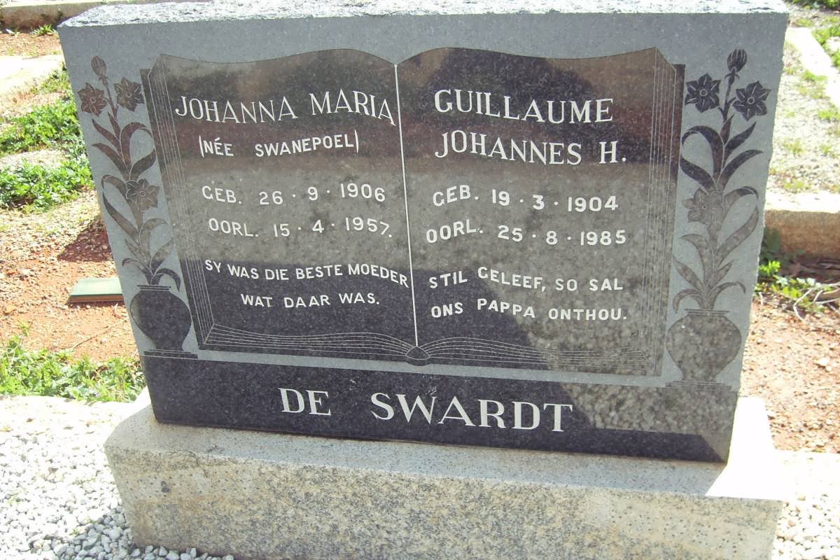 SWARDT Guillaume Johannes H., de 1904-1985 &amp; Johanna Maria SWANEPOEL 1906-1957