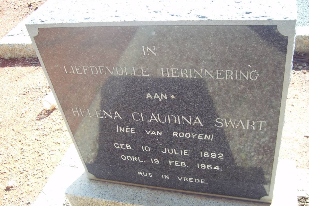 SWART Helena Claudina nee VAN ROOYEN 1892-1964