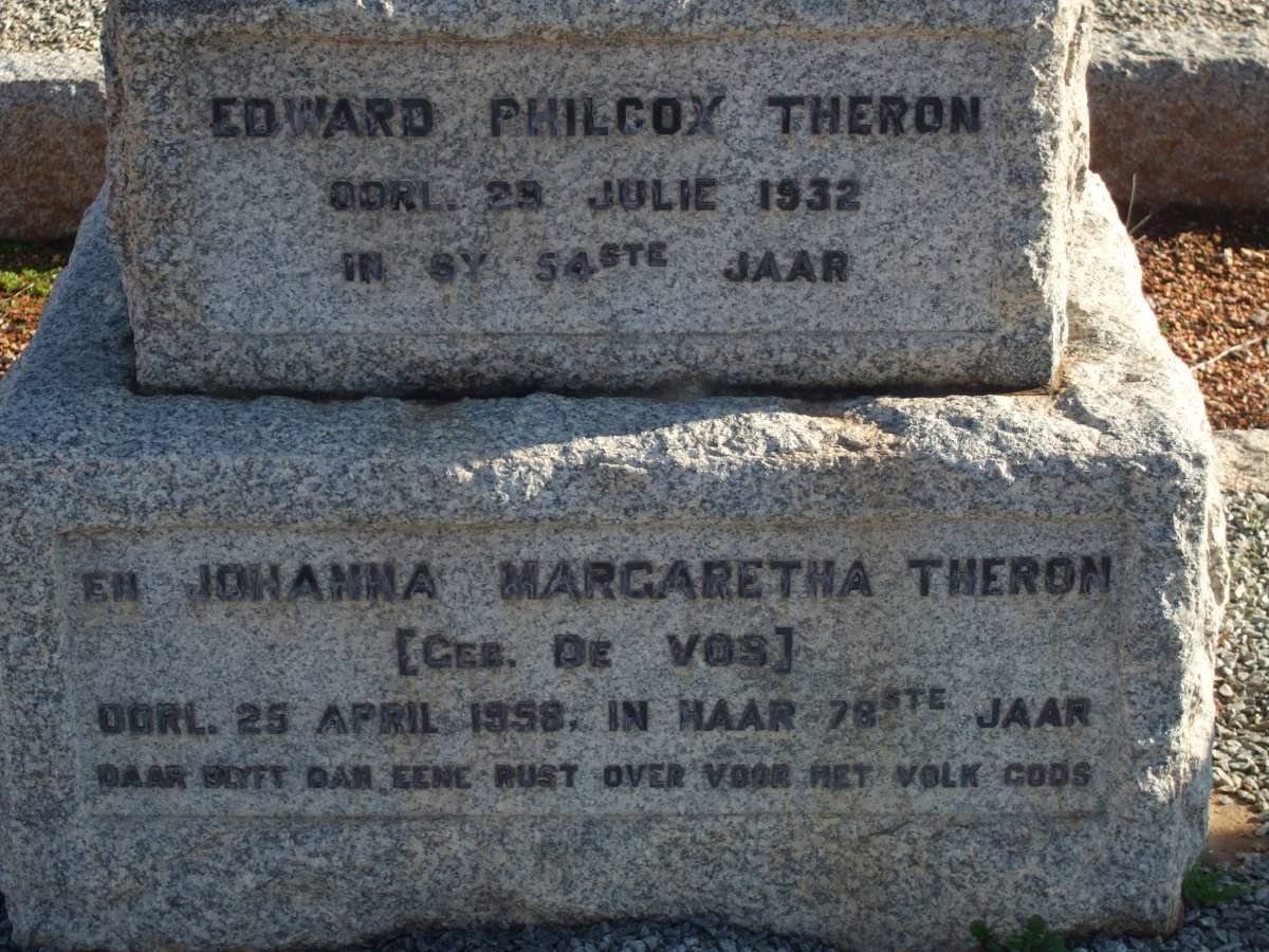 THERON Edward Philcox -1932 &amp; Johanna Margaretha DE VOS -1958