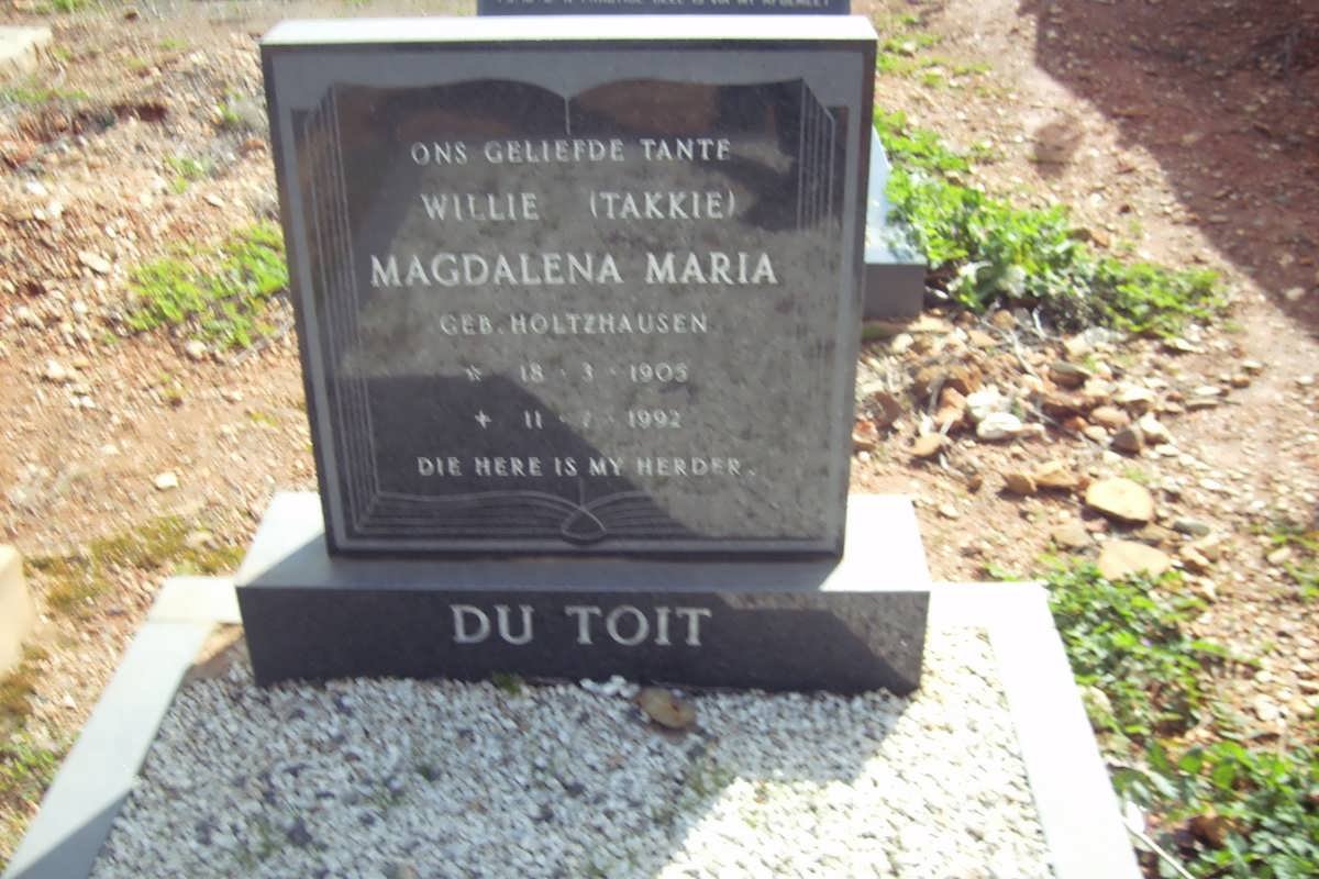 TOIT Magdalena Maria, du nee HOLTZHAUSEN 1905-1992