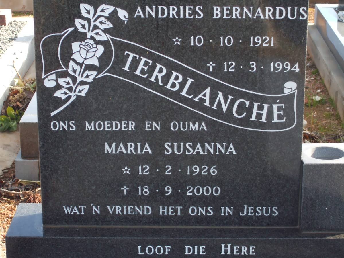 TERBLANCHE Maria Susanna 1926-2000