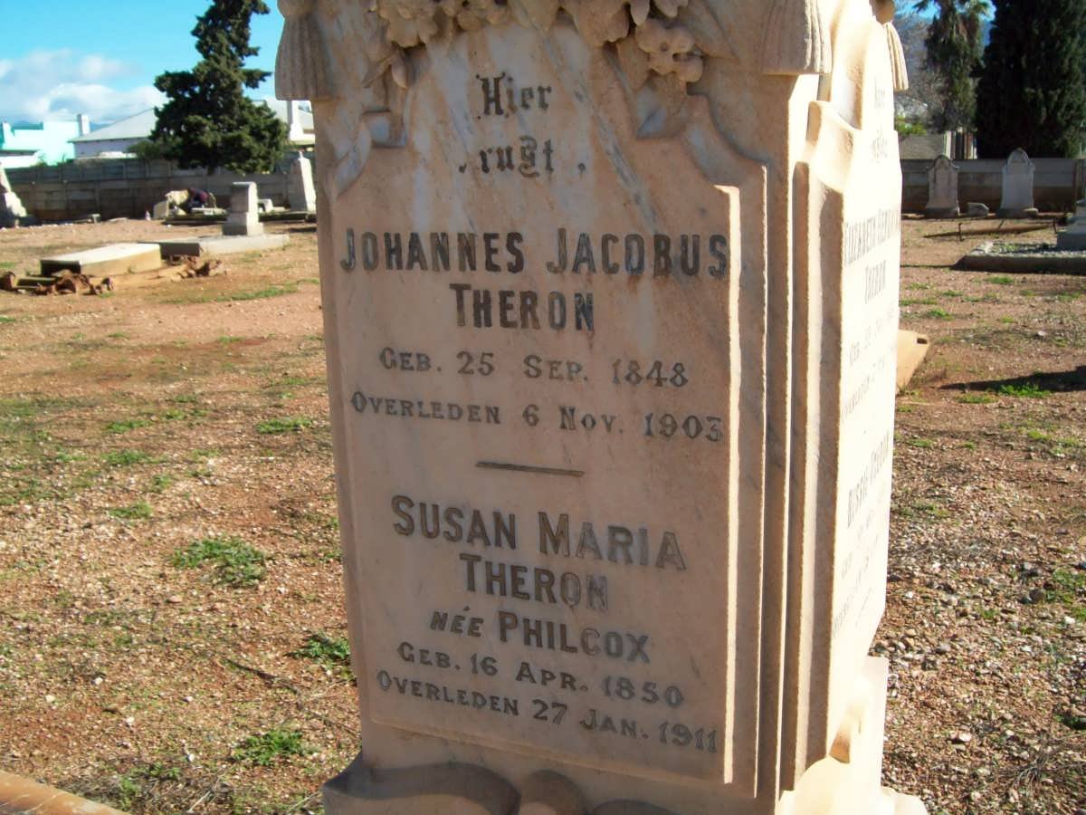 THERON Johannes Jacobus 1848-1903 &amp; Susanna Maria PHILCOX 1850-1911