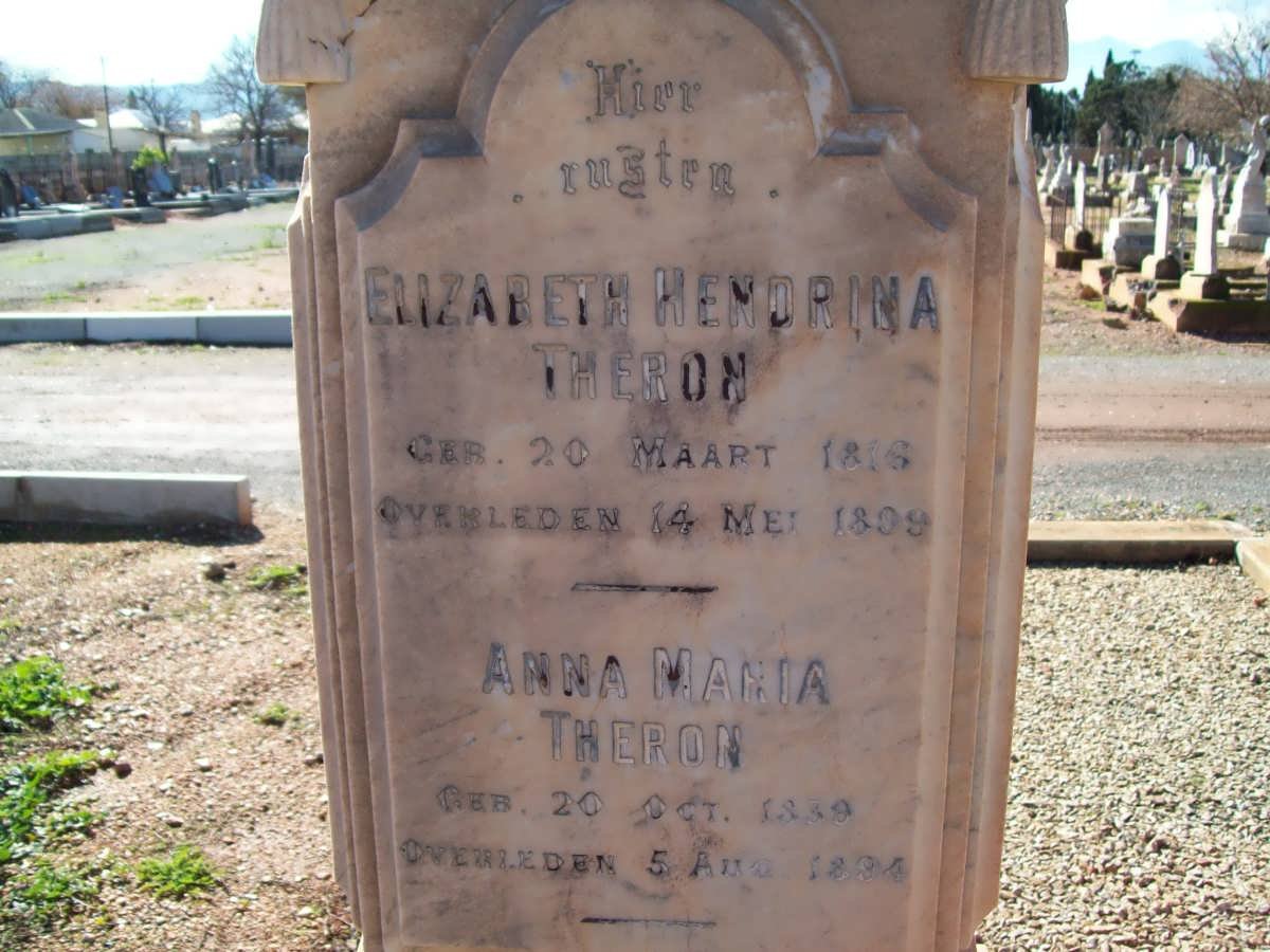 THERON Elizabeth Hendrina 1815-1809 :: THERON Anna Maria 1839-1894