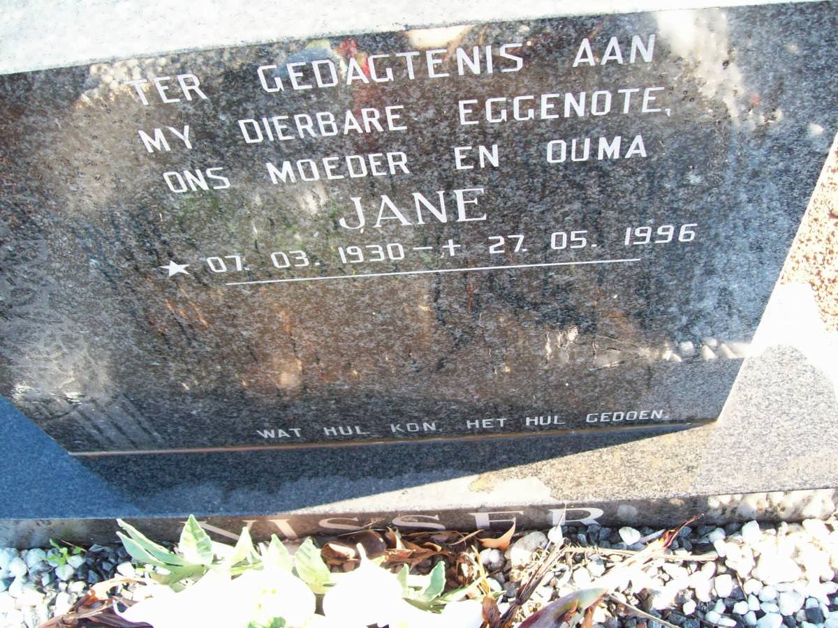 VISSER Jane 1930-1996