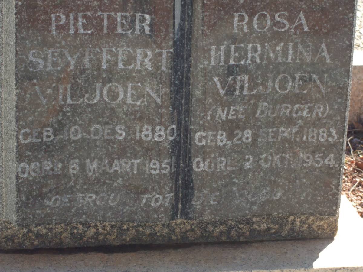 VILJOEN Pieter Seyffert 1880-1951 &amp; Rosa Hermina BURGER 1883-1954