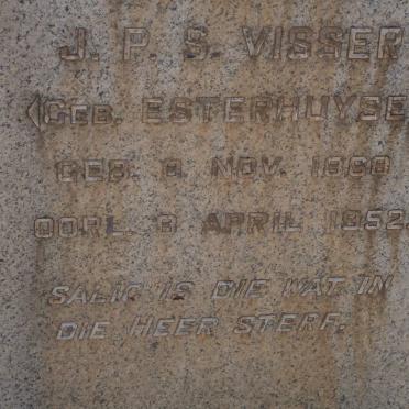 VISSER J.P.S. nee ESTERHUYSE 1868-1952