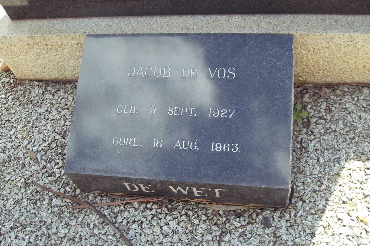 WET Jacob de Vos, de 1927-1963