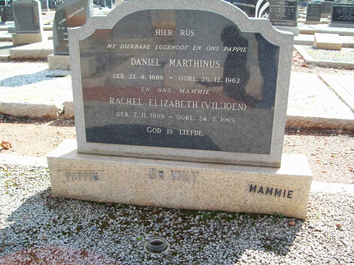 WET Daniel Marthinus, de 1888-1962 &amp; Rachel Elizabeth VILJOEN 1889-1969