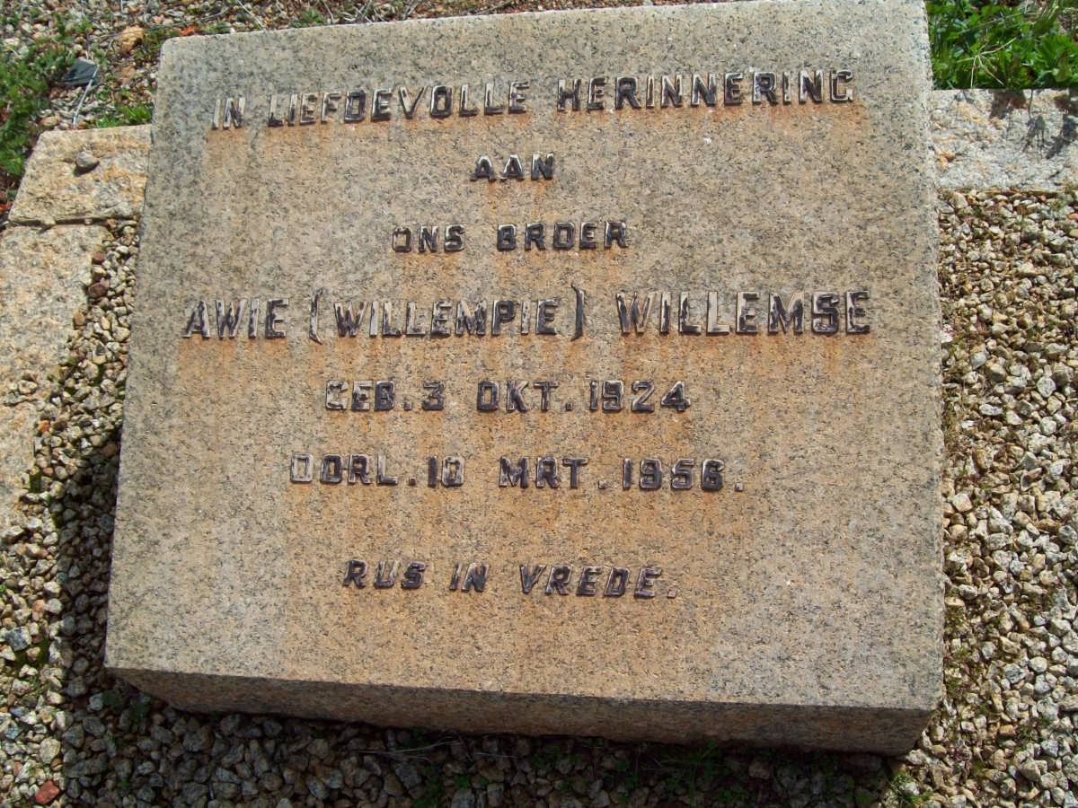 WILLEMSE Awie 1924-1956