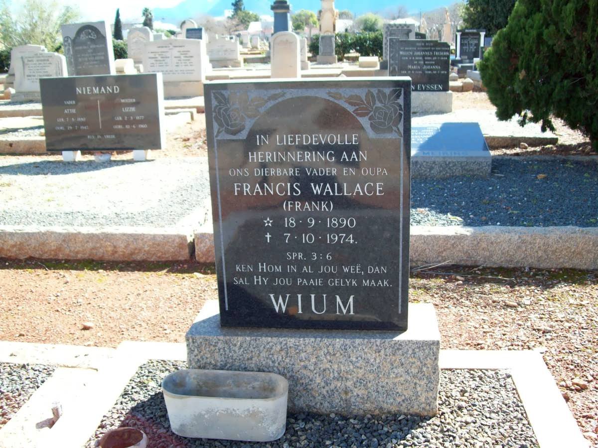 WIUM Francis Wallace 1890-1974